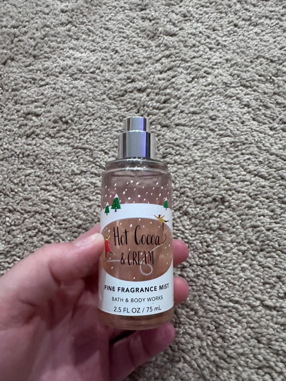 Bath & Body Works Hot Cocoa & Cream Travel Size Fragrance Spray Body Mist Used